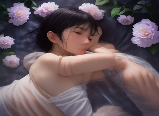 精美bl漫画风格插图，两位男性角色在樱花树下相视而笑，画风细腻温柔，靛蓝紫色调，展现耽美漫画的浪漫氛围